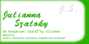 julianna szaloky business card